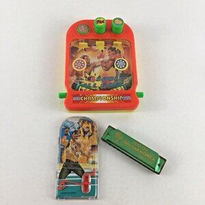 Vintage 80s Toy Lot Real Pro Harmonica Championship Boxing Arcade Pinball Game